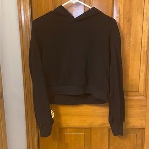 Cropped black hoodie